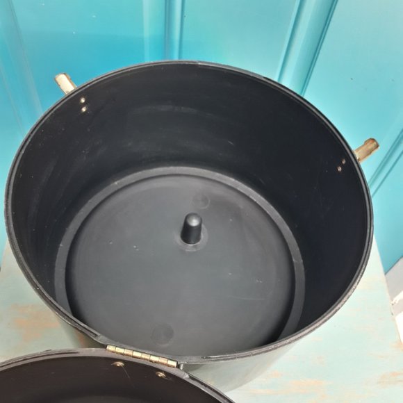 Vintage Wig Box or Hat Box Tall Narrow Suit Case Mod 60s Art Deco Contempo Hard - Picture 11 of 16